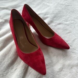 Ann Taylor Elegant Red Suede Women's Pumps